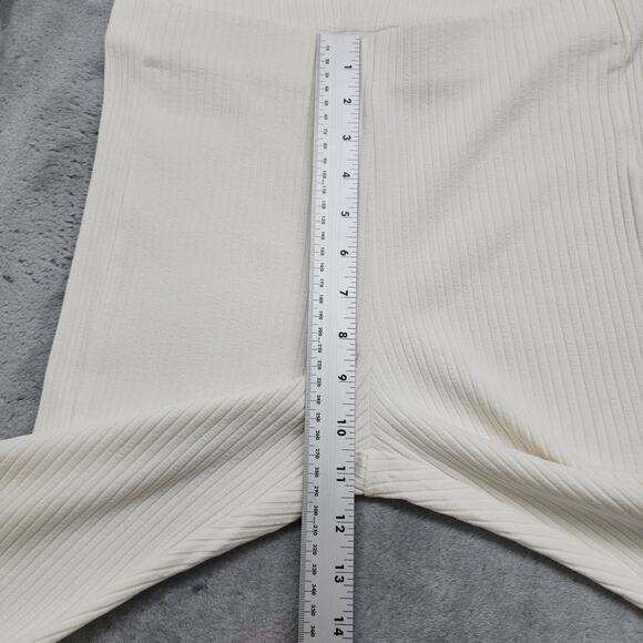 REVOLVE Weekend Stories Allister Rib Pant Womens L Cream Pull On Split Hems Luxe - Picture 9 of 12